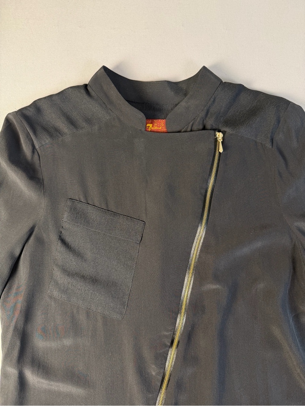 100% Silk Seven For All Mankind Black Blouse Size XS - Picture 4 of 10